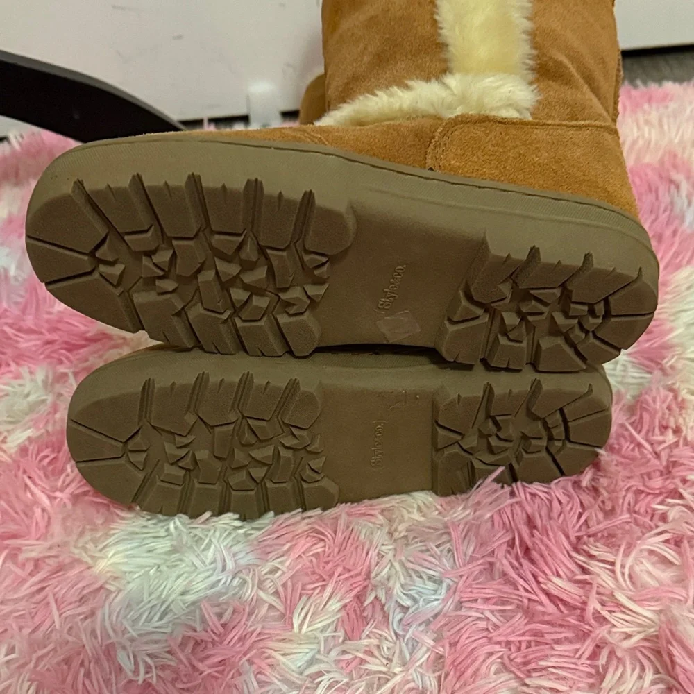 Style & Co. Tan Suede Winter Boots with Fur Trim. NWOT!
